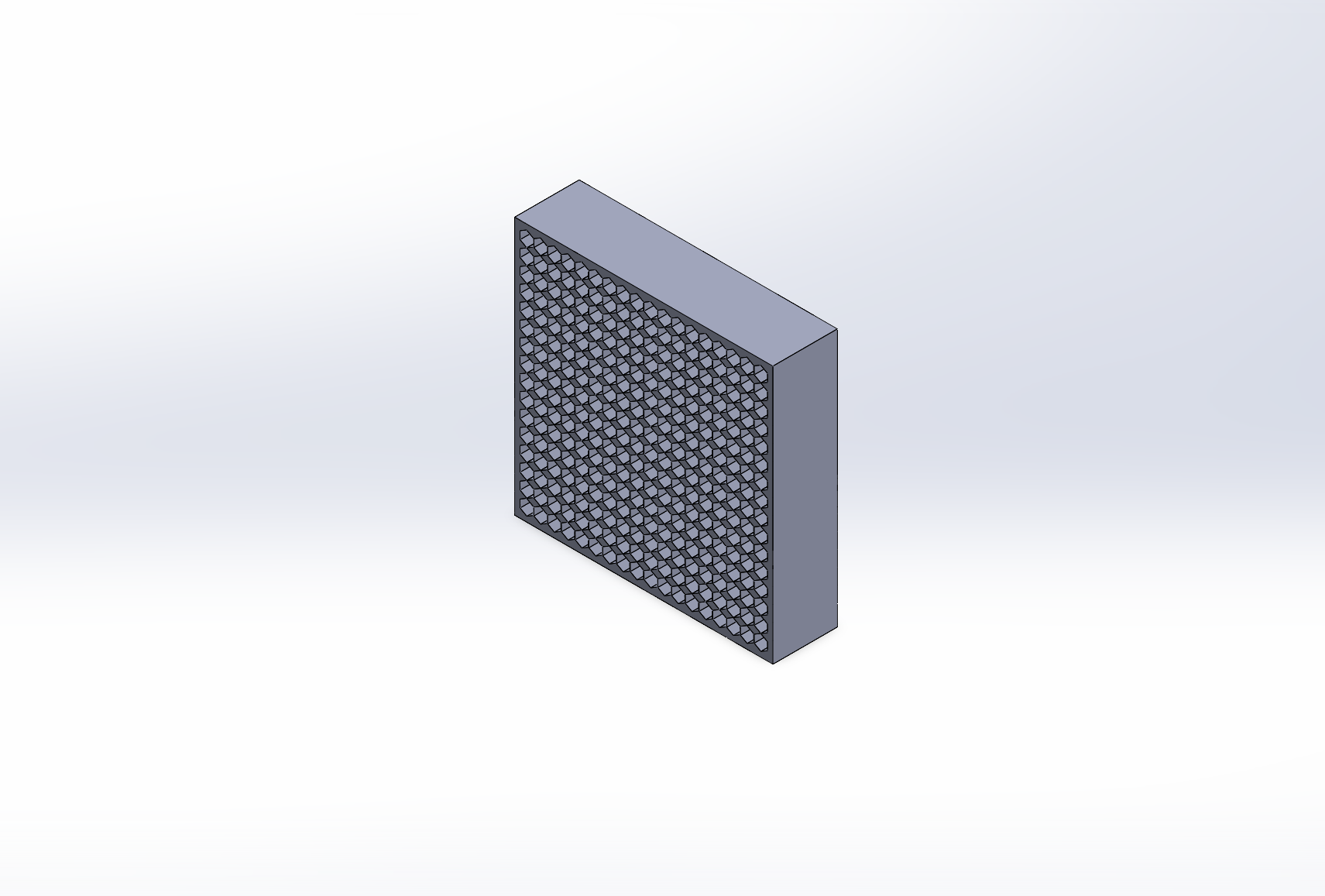 3D rendered honeycomb flow straightener with hexagonal pattern