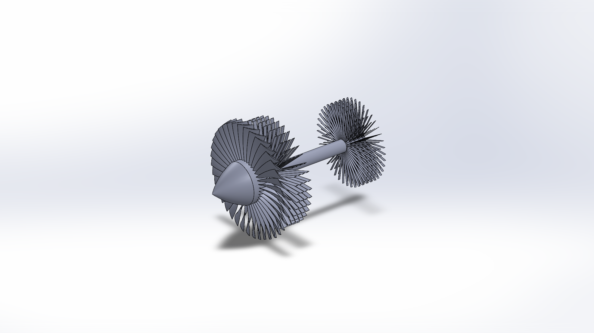 Low-pressure compressor and turbine cutaway